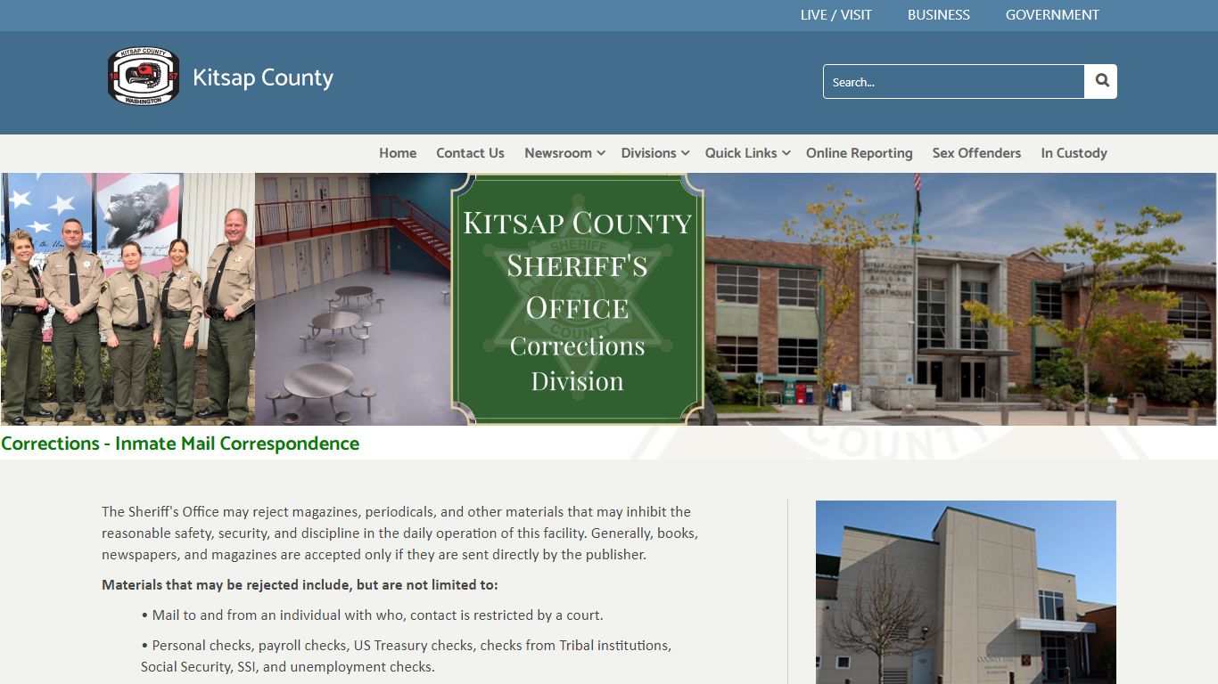 Inmate Mail Correspondence - Kitsap County, Washington
