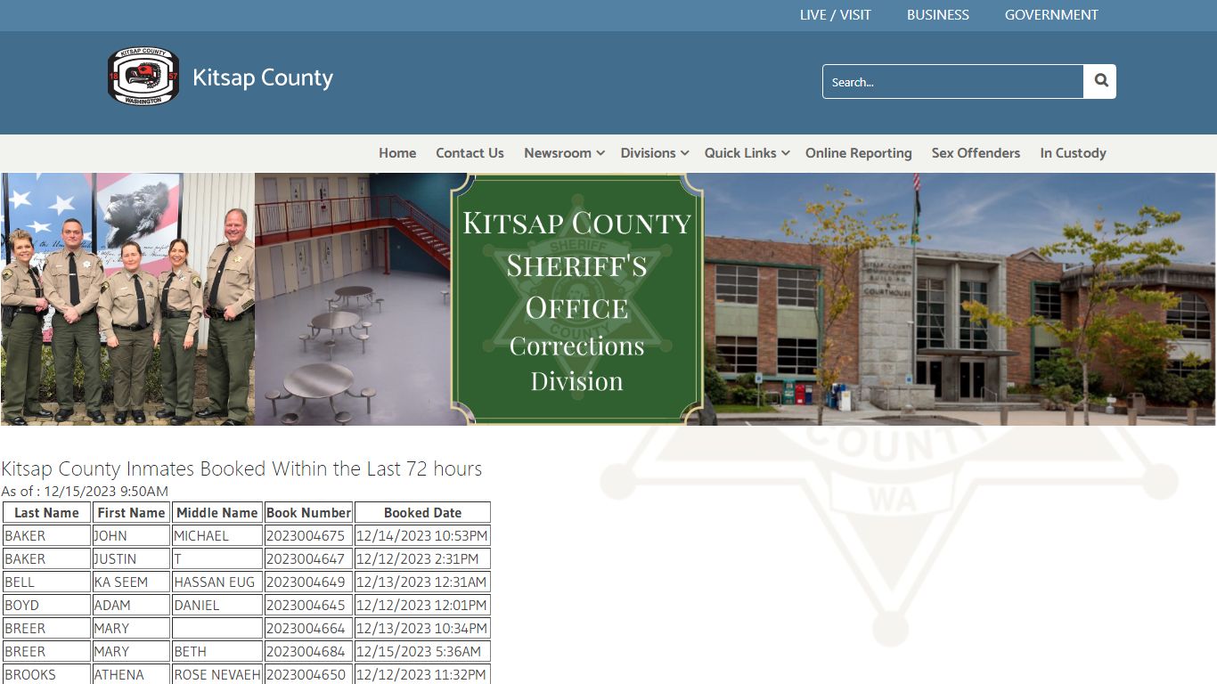Booked Last 72 Hours - Kitsap County, Washington